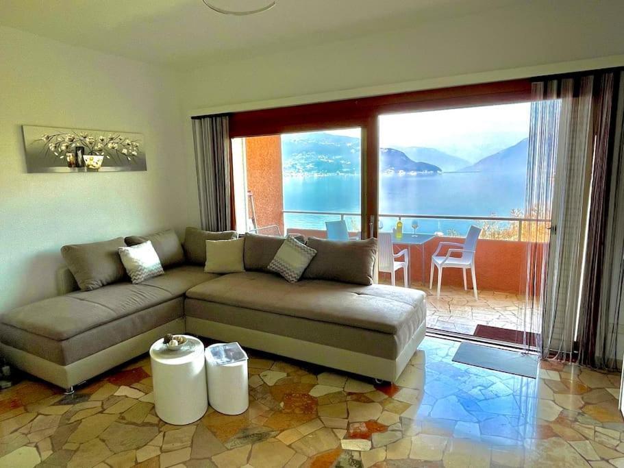 Ferienwohnung Studio Belvedere Brezzo Bagian luar foto